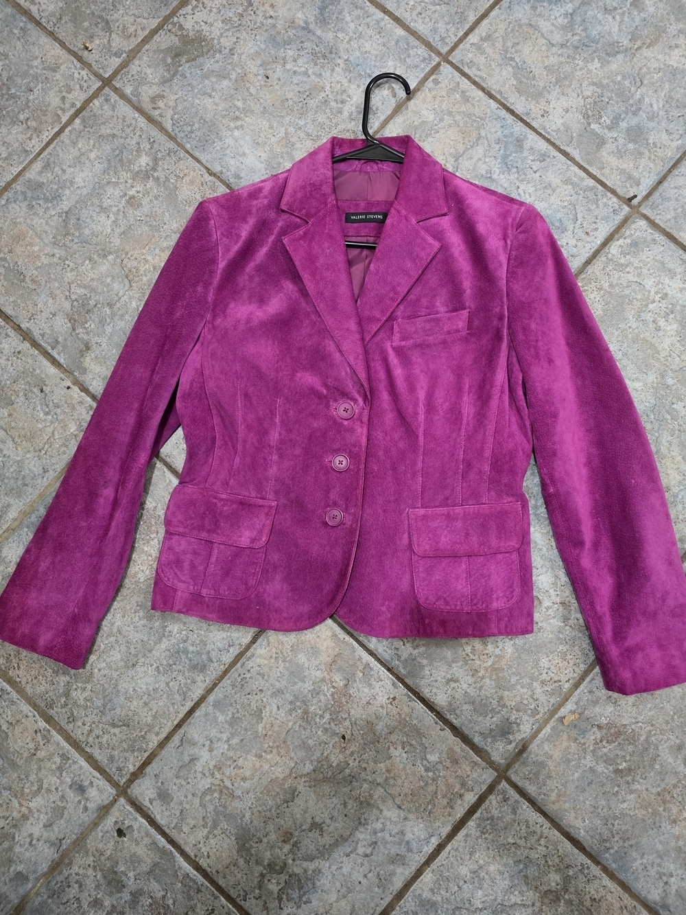 Valerie Stevens Velvet Blazer Jacket - Fuchsia